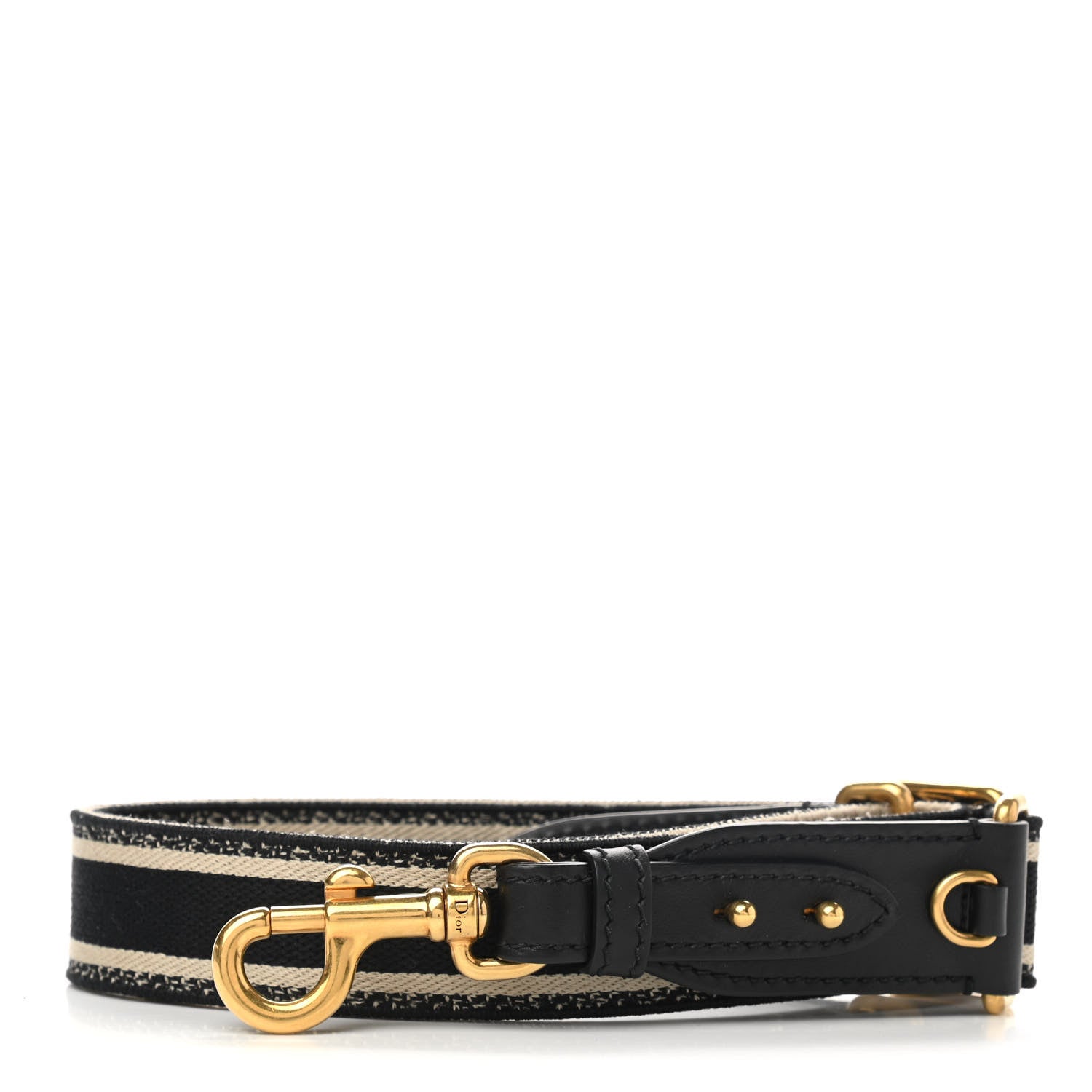 Christian Dior Canvas Embroidered Shoulder Strap Black 1 of 5