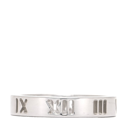 Tiffany Sterling Silver Narrow Atlas Pierced Ring 49 4.75 3 of 6