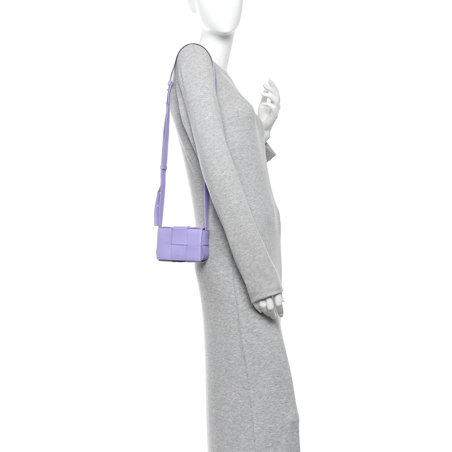 Bottega Veneta Lambskin Intreccio Candy Cassette Crossbody Bag Wisteria 2 of 11
