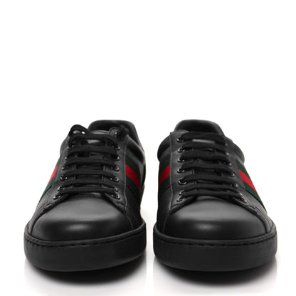 Gucci Miro Soft Calfskin Ayers Web Mens Ace Sneakers 8 Black Rosso 2 of 9