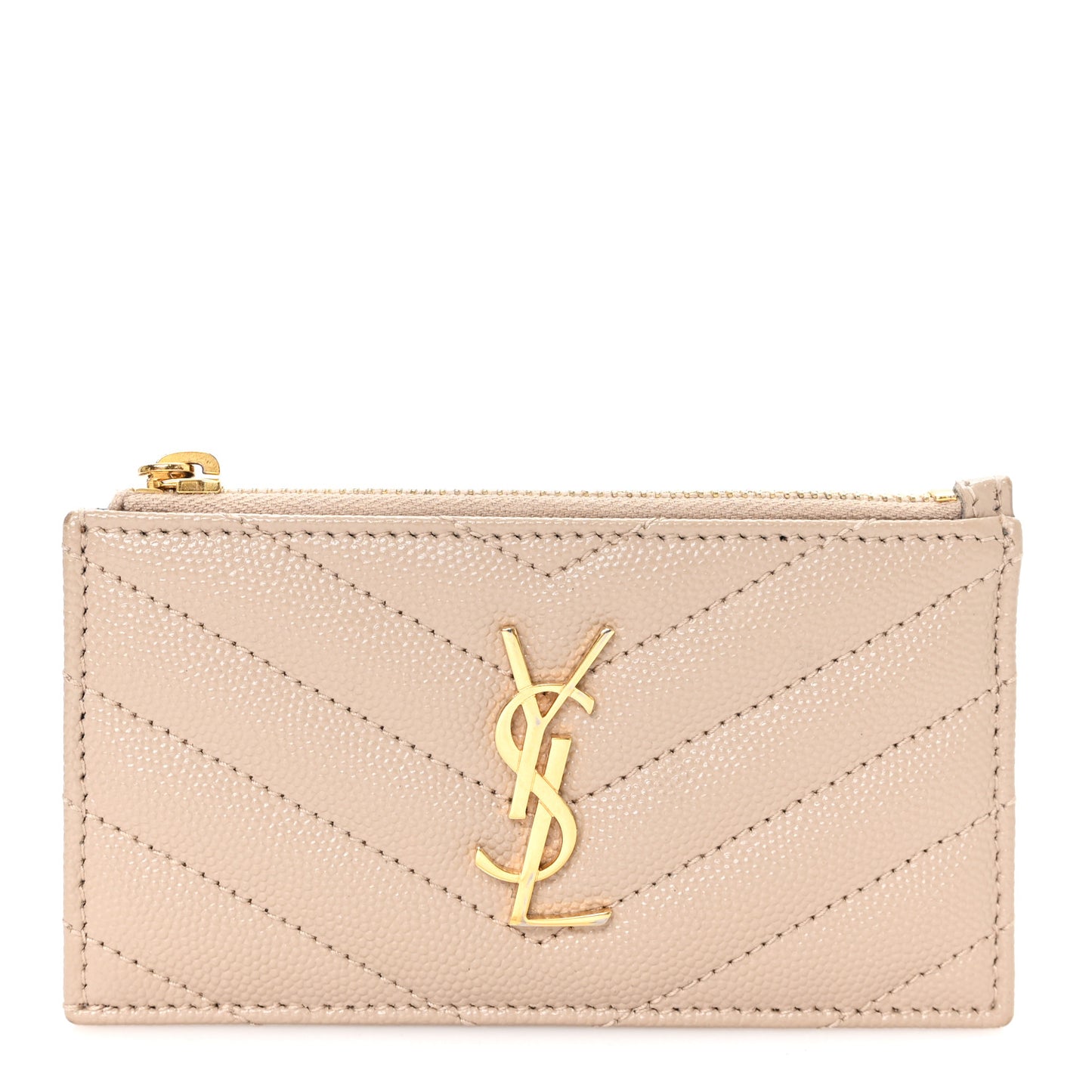 Monogram Grain de Poudre 5 Fragments Zip Pouch Card Holder Dark Beige