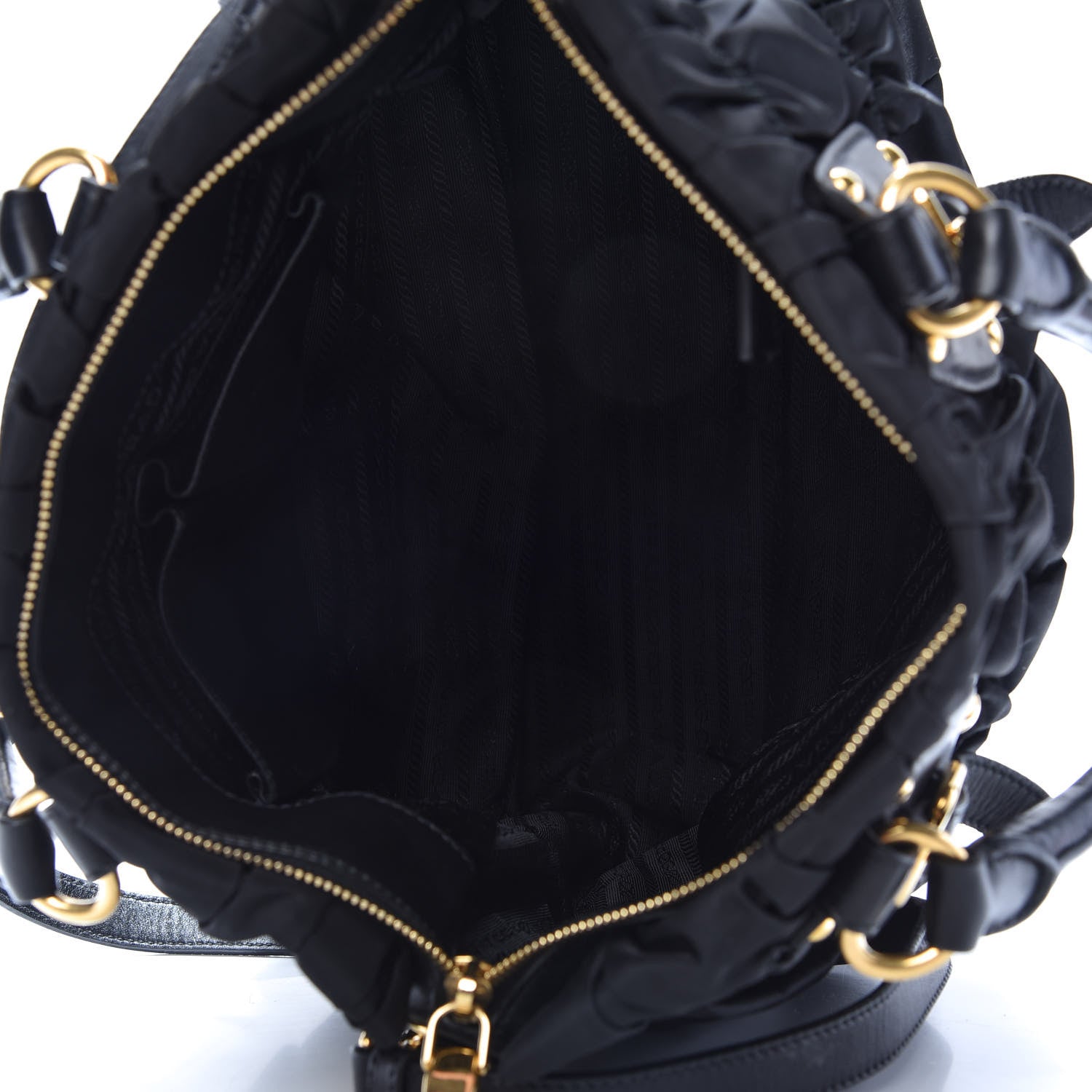 Prada Tessuto Nylon Nappa Gaufre Shopping Satchel Black 5 of 11