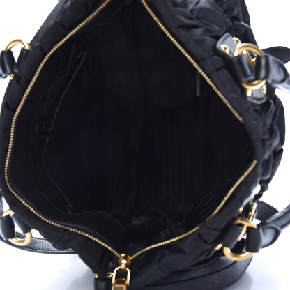 Prada Tessuto Nylon Nappa Gaufre Shopping Satchel Black 5 of 11