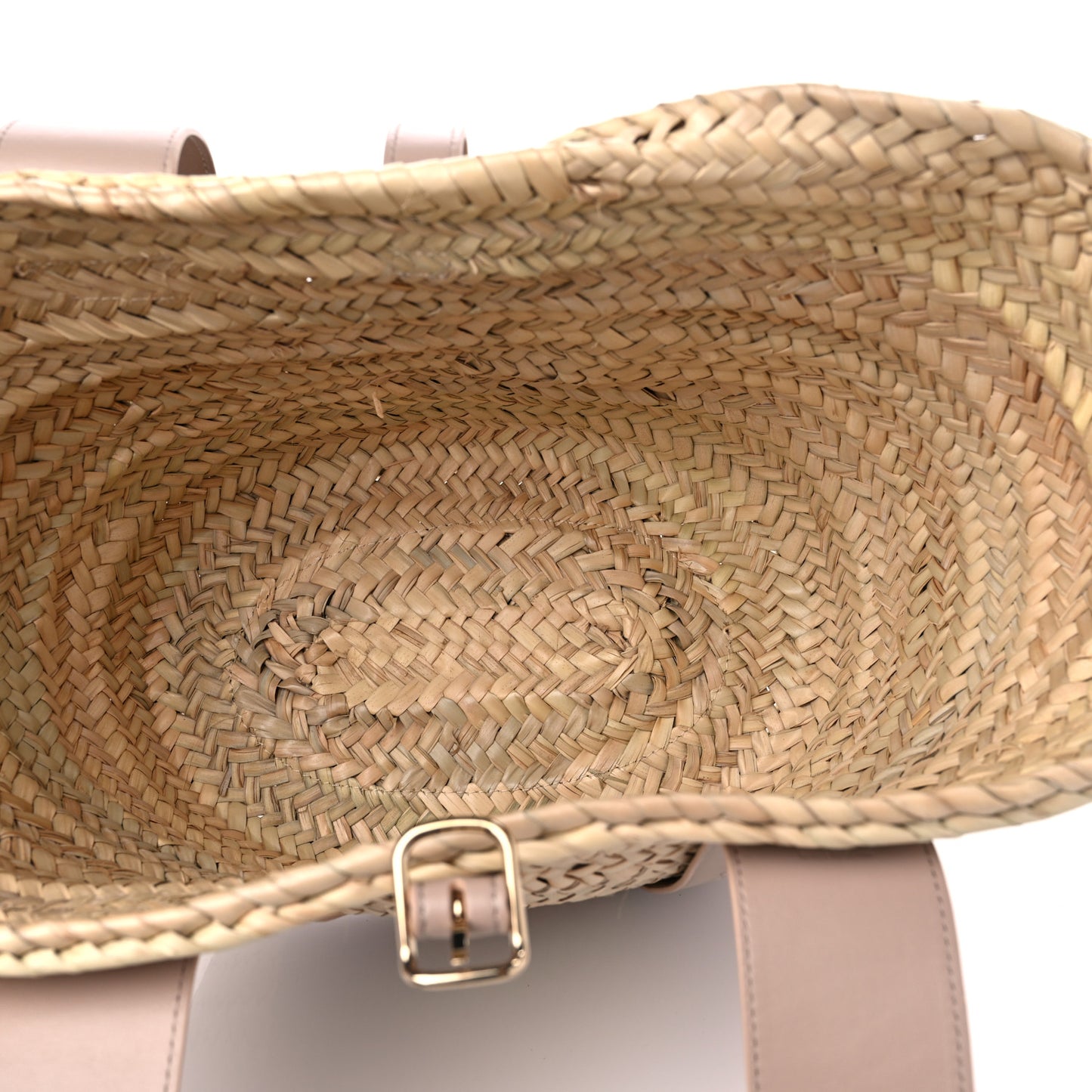 Raffia Smooth Calfskin Medium Sense Basket