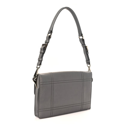 Prada Saffiano Soft Stitched Sound Shoulder Bag Marmo 3 of 9