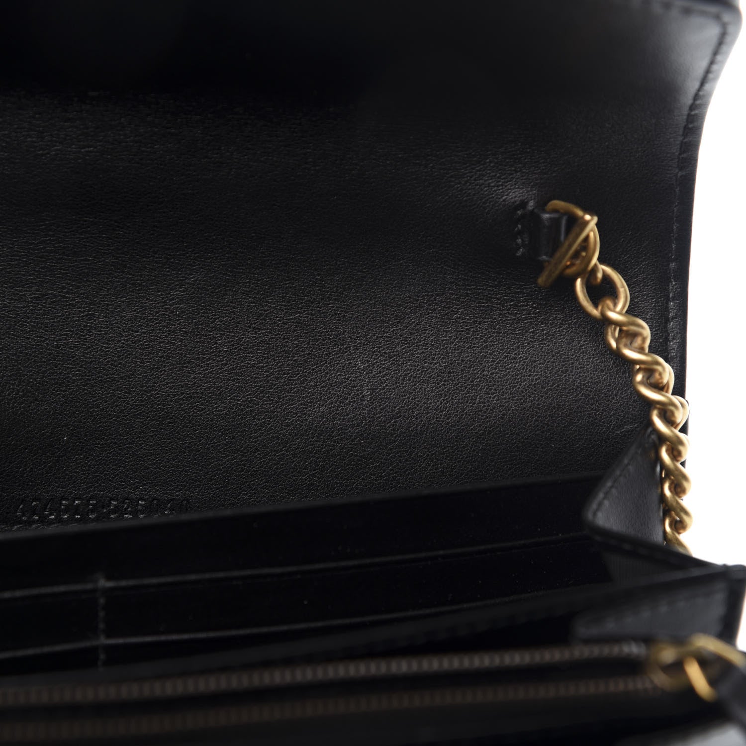 Gucci Calfskin Matelasse GG Marmont Chain Wallet Black 10 of 12