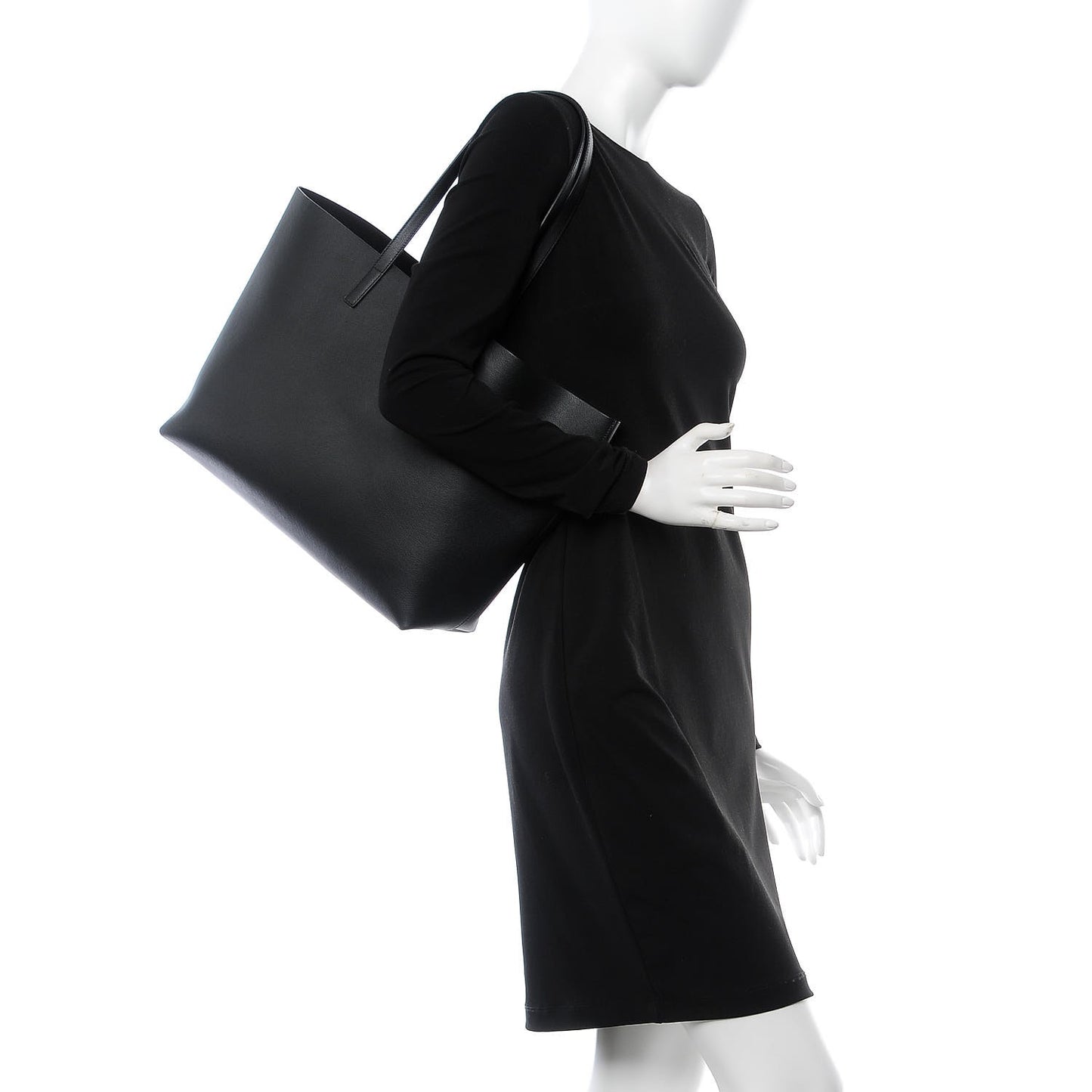 Calfskin Large Shopping Tote Black