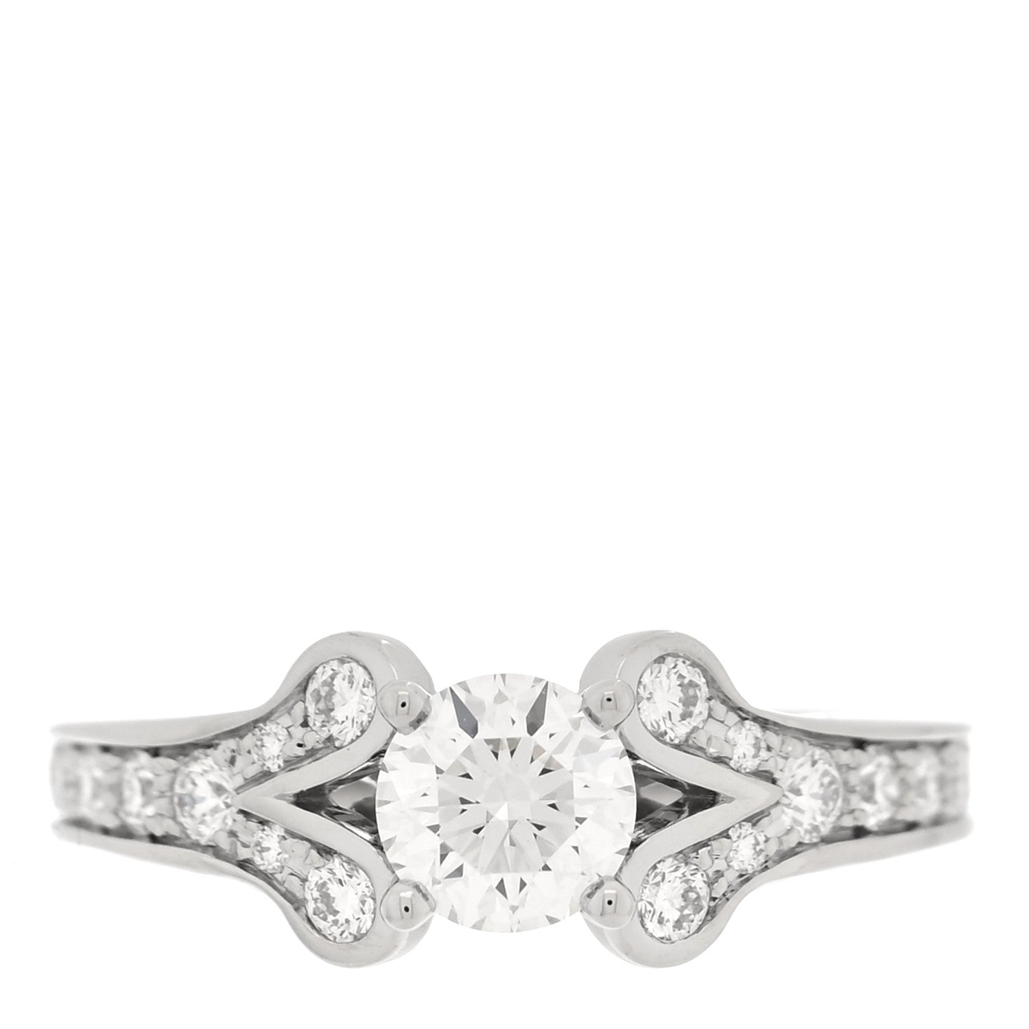 Cartier Platinum Diamond .51ct Ballerine Solitaire Engagement Ring 47 4 1 of 4