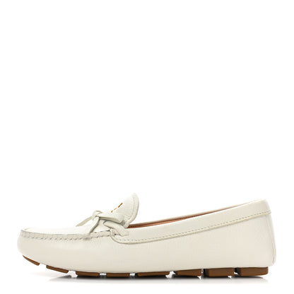 Prada Calfskin Bow Driving Loafer 36 White 1 of 13