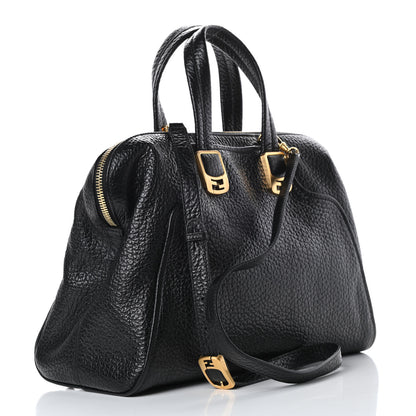 Fendi Pebbled Calfskin Large Chameleon Tote Black 3 of 10