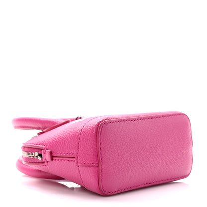 Balenciaga Grained Calfskin Logo Mini Ville Top Handle Bag Fuchsia White 4 of 10