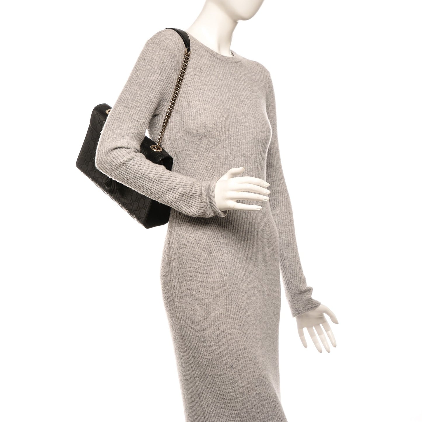 Guccissima Medium Emily Chain Shoulder Bag Black
