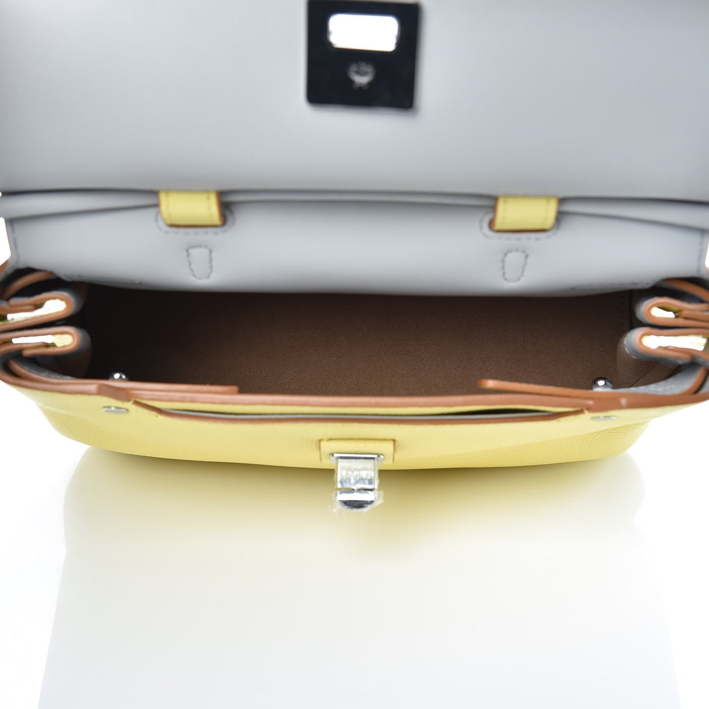 Pebbled Calfskin Medium Milla Backpack Custard Yellow