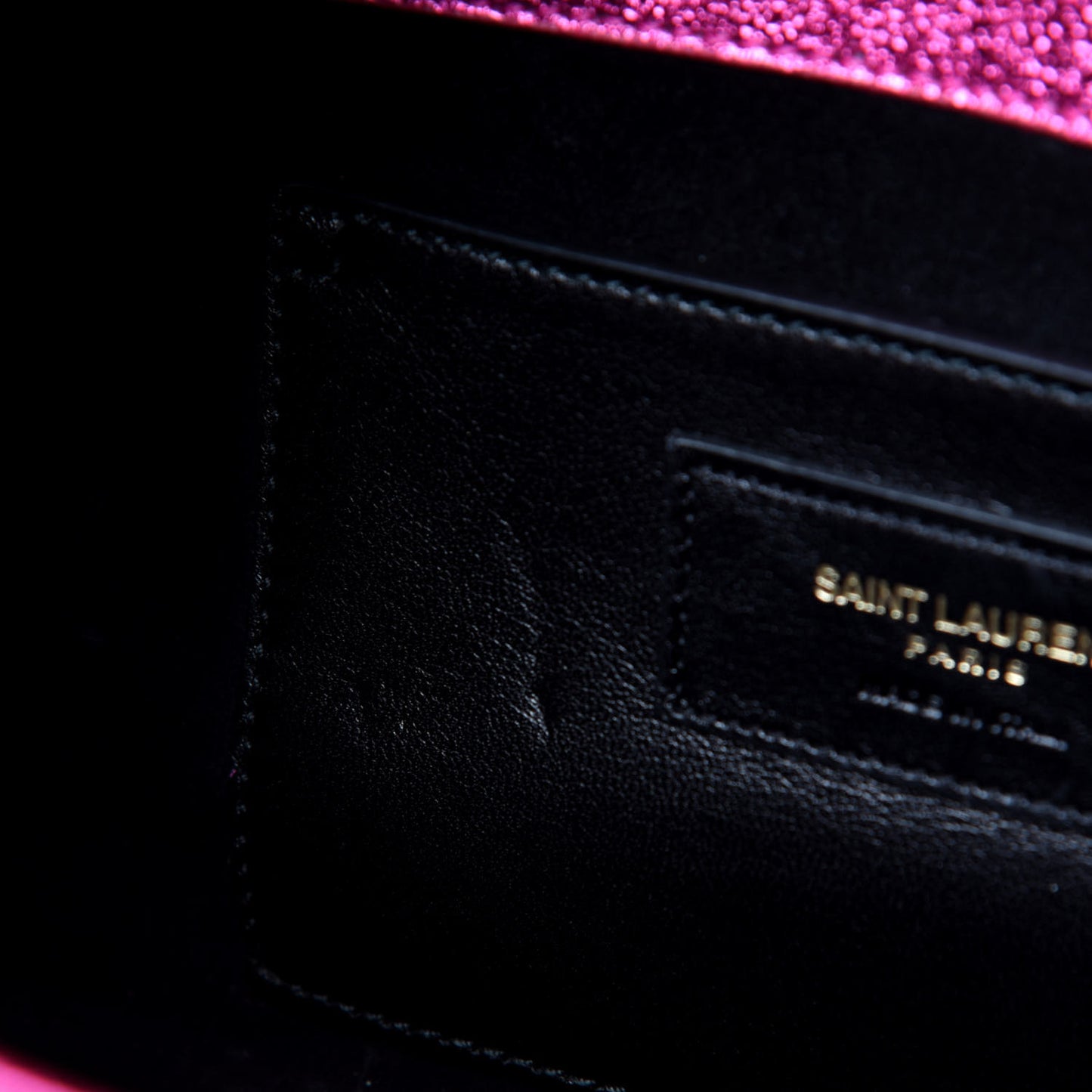 Metallic Calfskin Monogram Cassandre Clutch Fuchsia