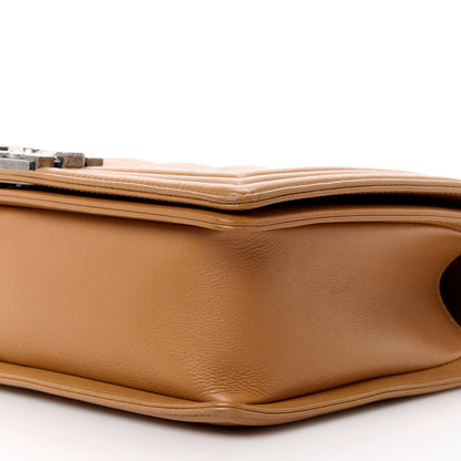 Chanel Calfskin Quilted Double Stitch New Medium Boy Flap Camel 10 of 10