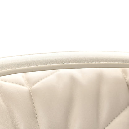Saint Laurent Lambskin Quilted Medium Loulou Puffer Monogram Chain Satchel Blanc Vintage 11 of 12