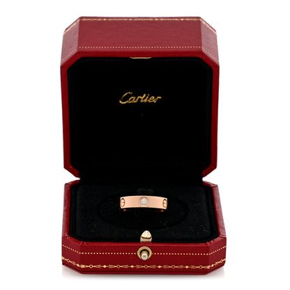 Cartier 18K Pink Gold 3 Diamond 5.5mm LOVE Ring 59 8.75 5 of 5