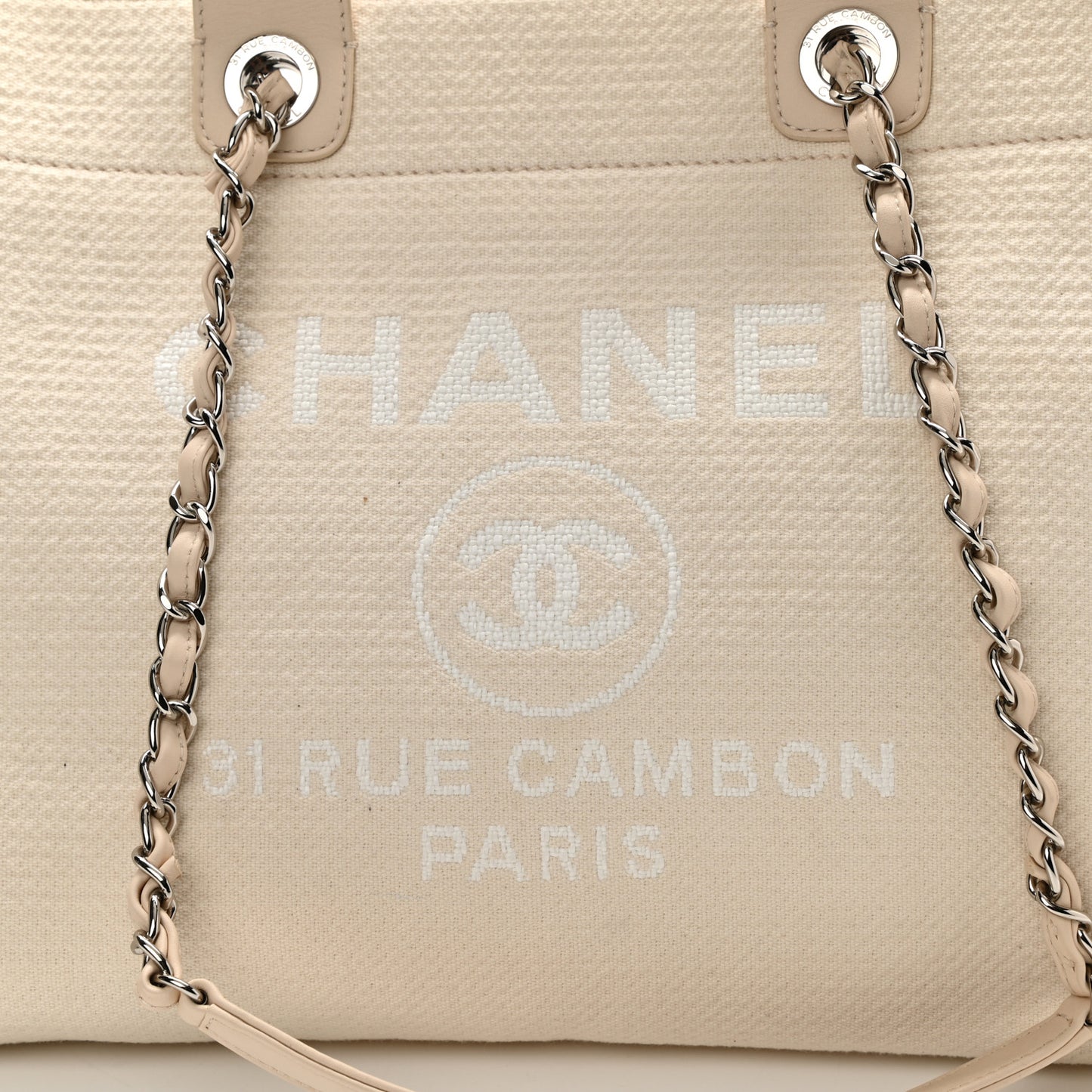 Canvas Medium Deauville Tote Beige