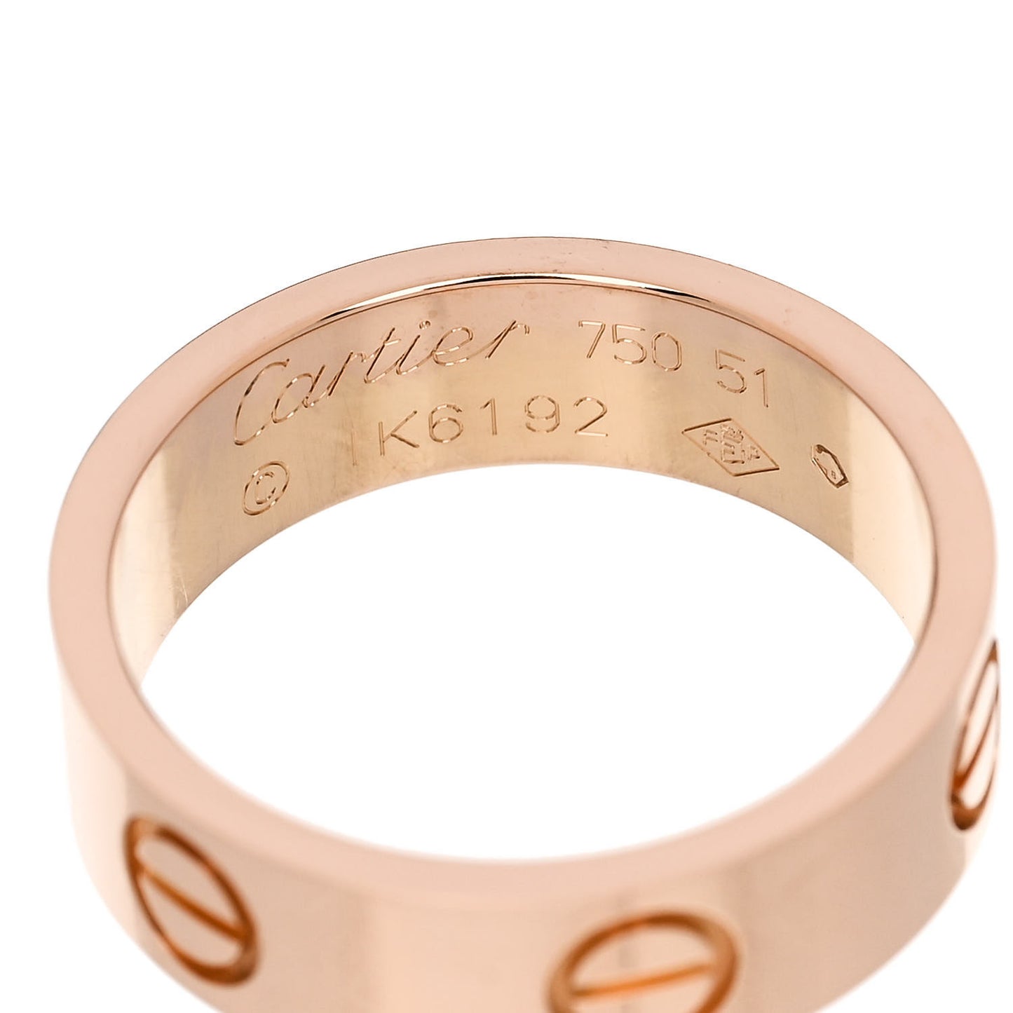 18K Pink Gold 5.5mm LOVE Ring 51 5.75
