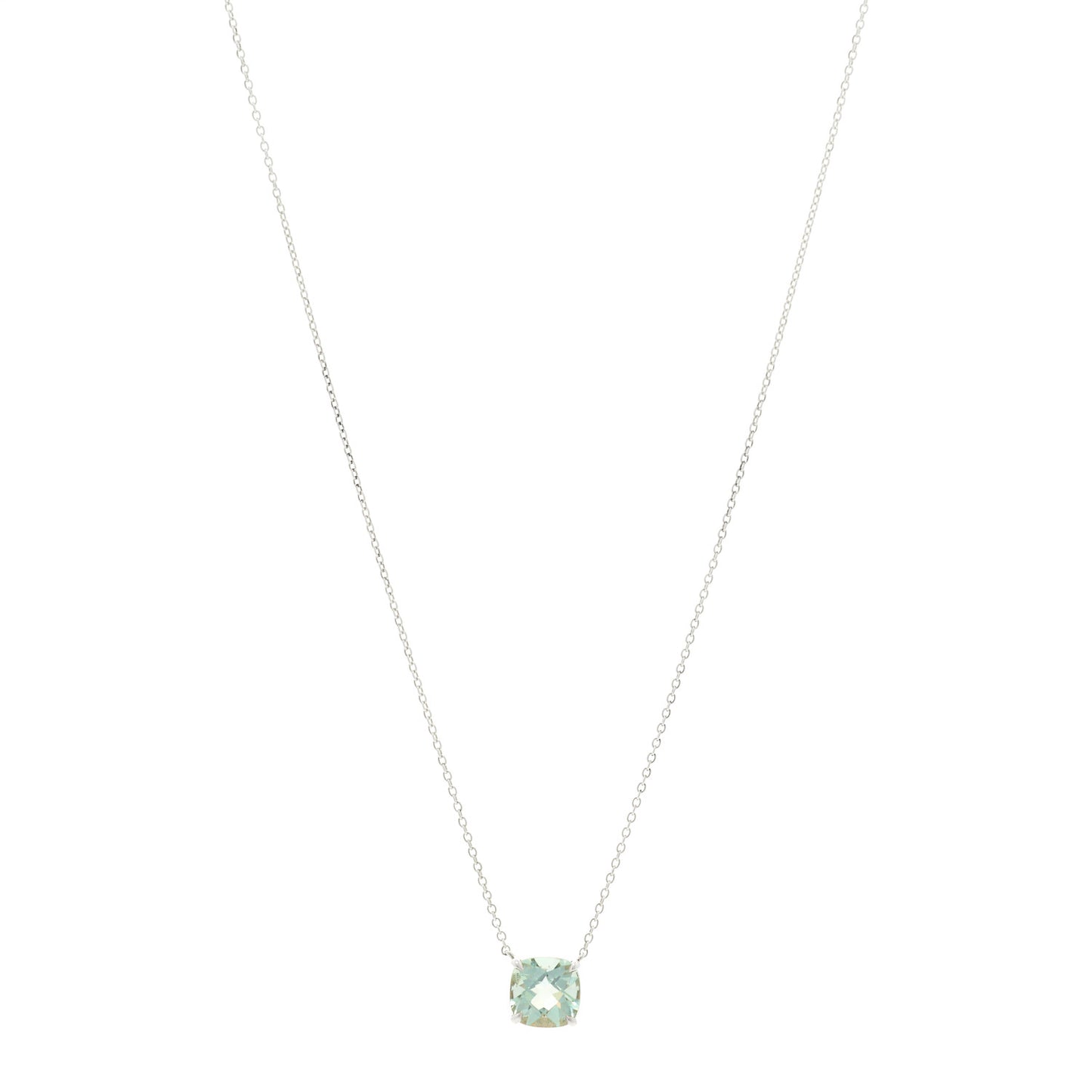 Sterling Silver Prasiolite Sparklers Pendant Necklace