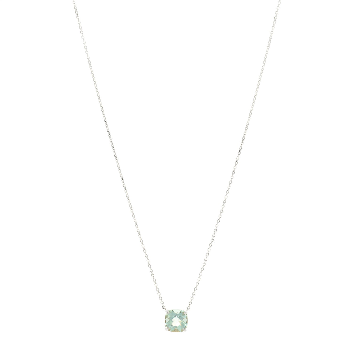 Tiffany Sterling Silver Prasiolite Sparklers Pendant Necklace 1 of 4