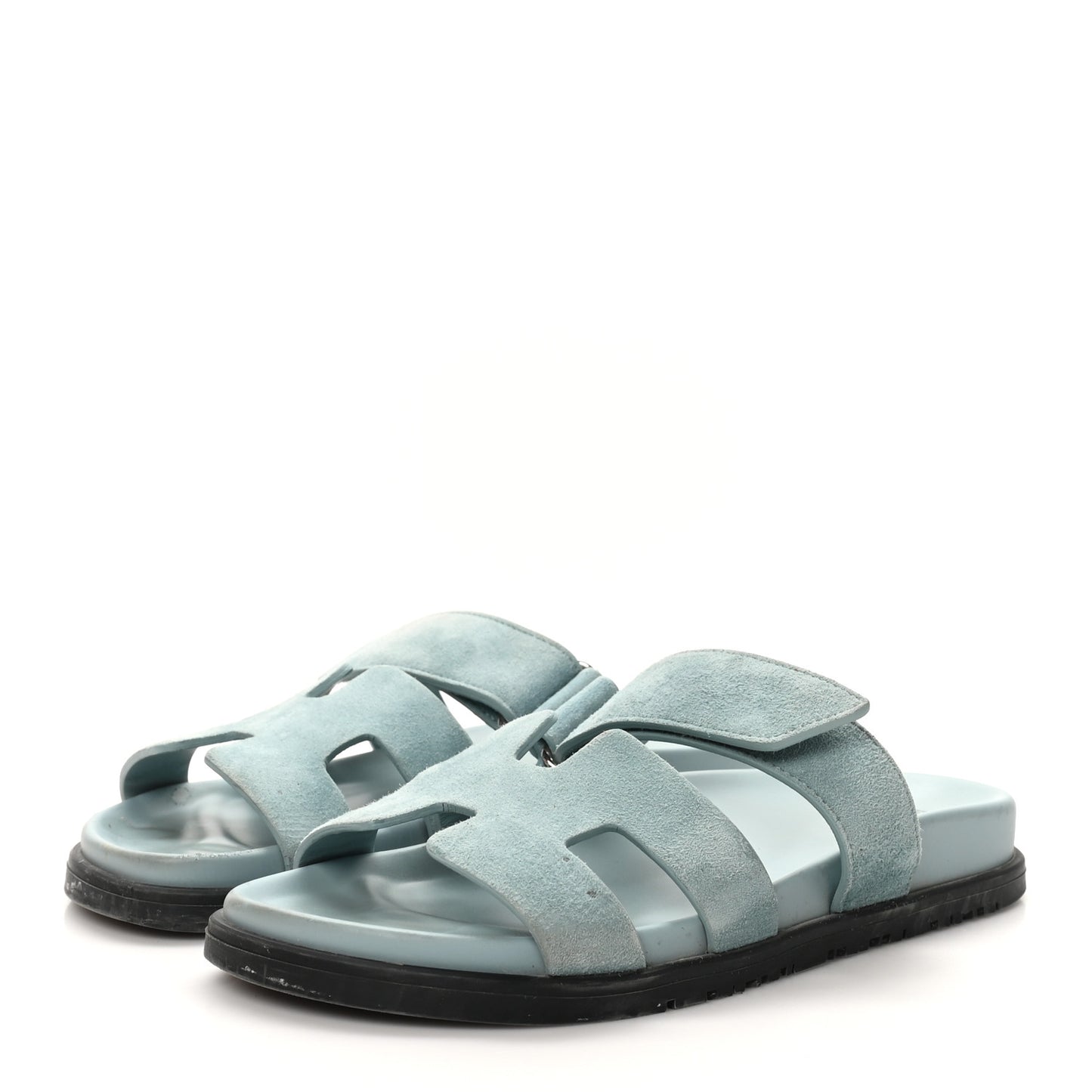 Suede Goatskin Womens Chypre Sandals 37.5 Vert d'eau