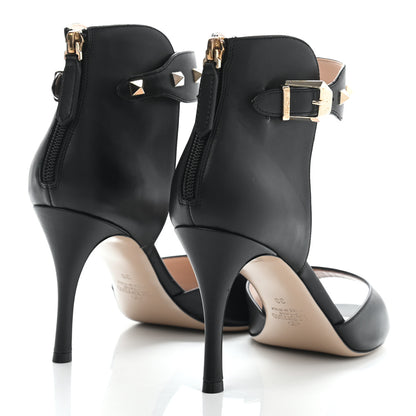 Valentino Garavani Calfskin Rockstud Ankle Strap Sandals 38 Black 4 of 12