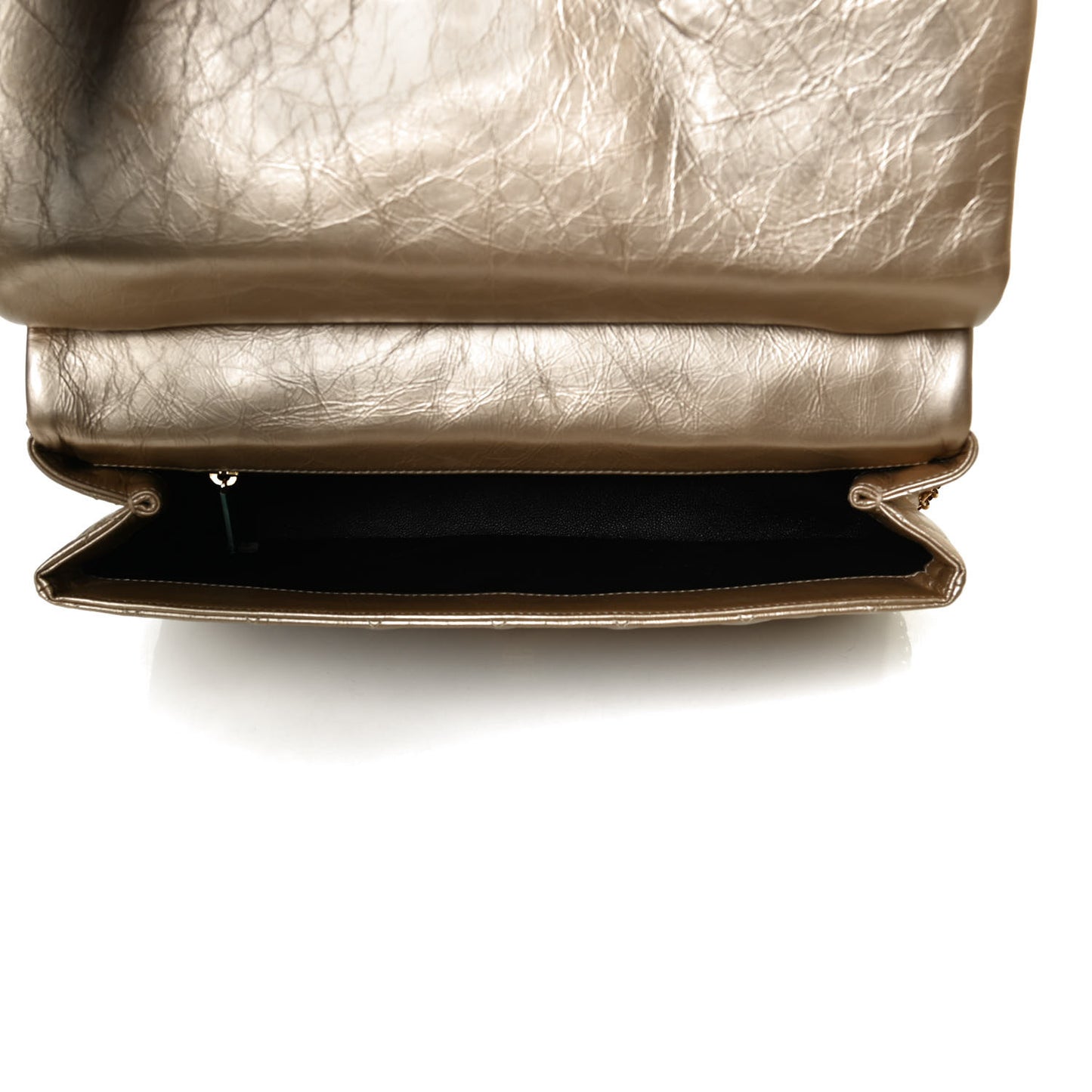 Metallized Aged Calfskin Quilted 2.55 Reissue 226 Hanger Flap Gold