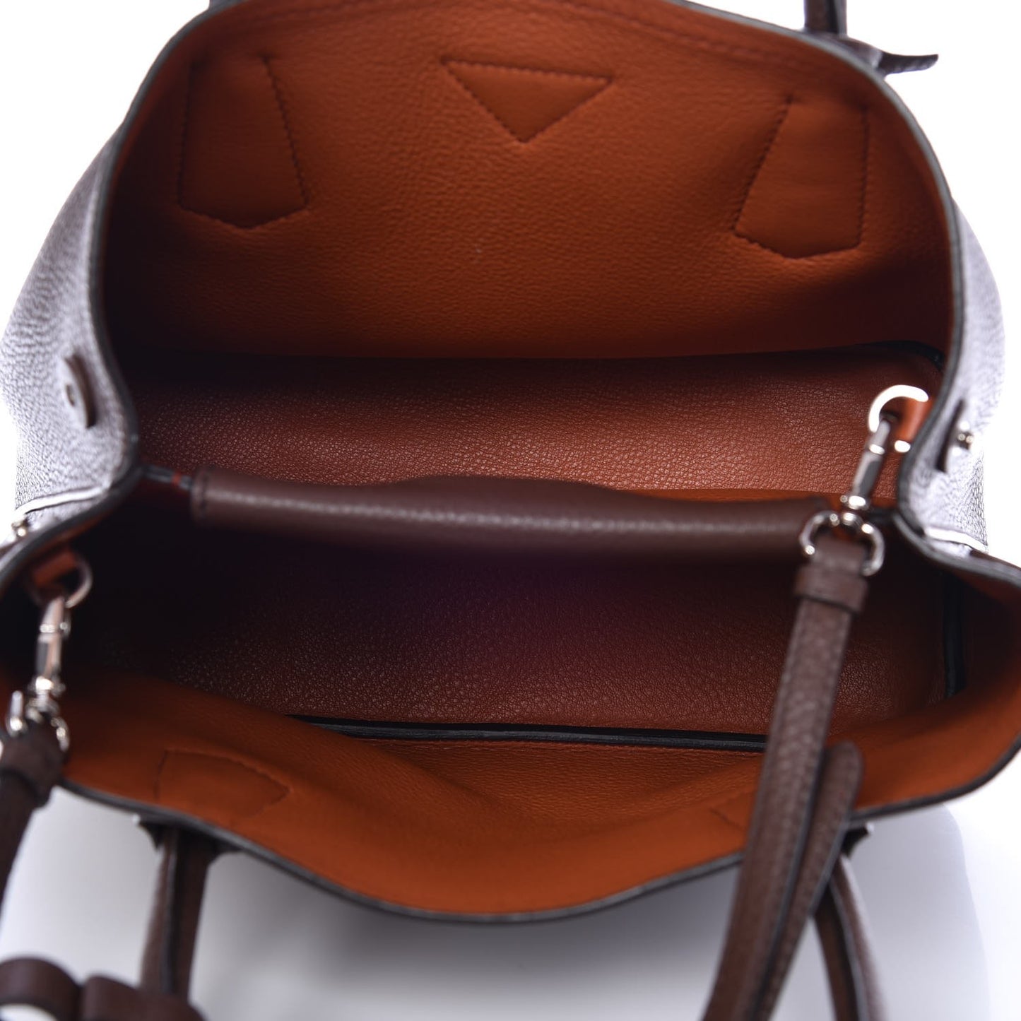 Vitello Daino Small Double Tote Bruciato Rame