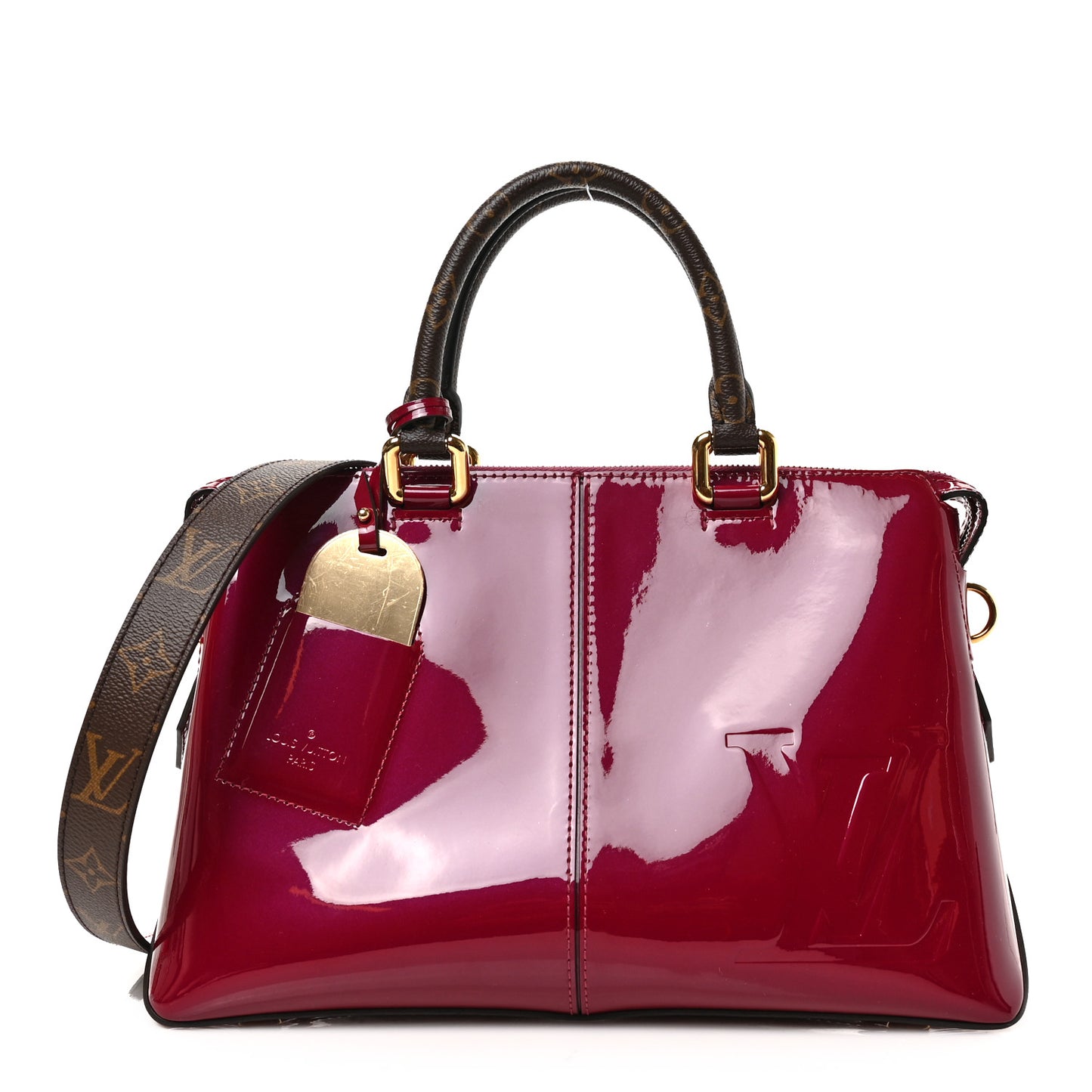 Patent Calfskin Miroir Tote Magenta