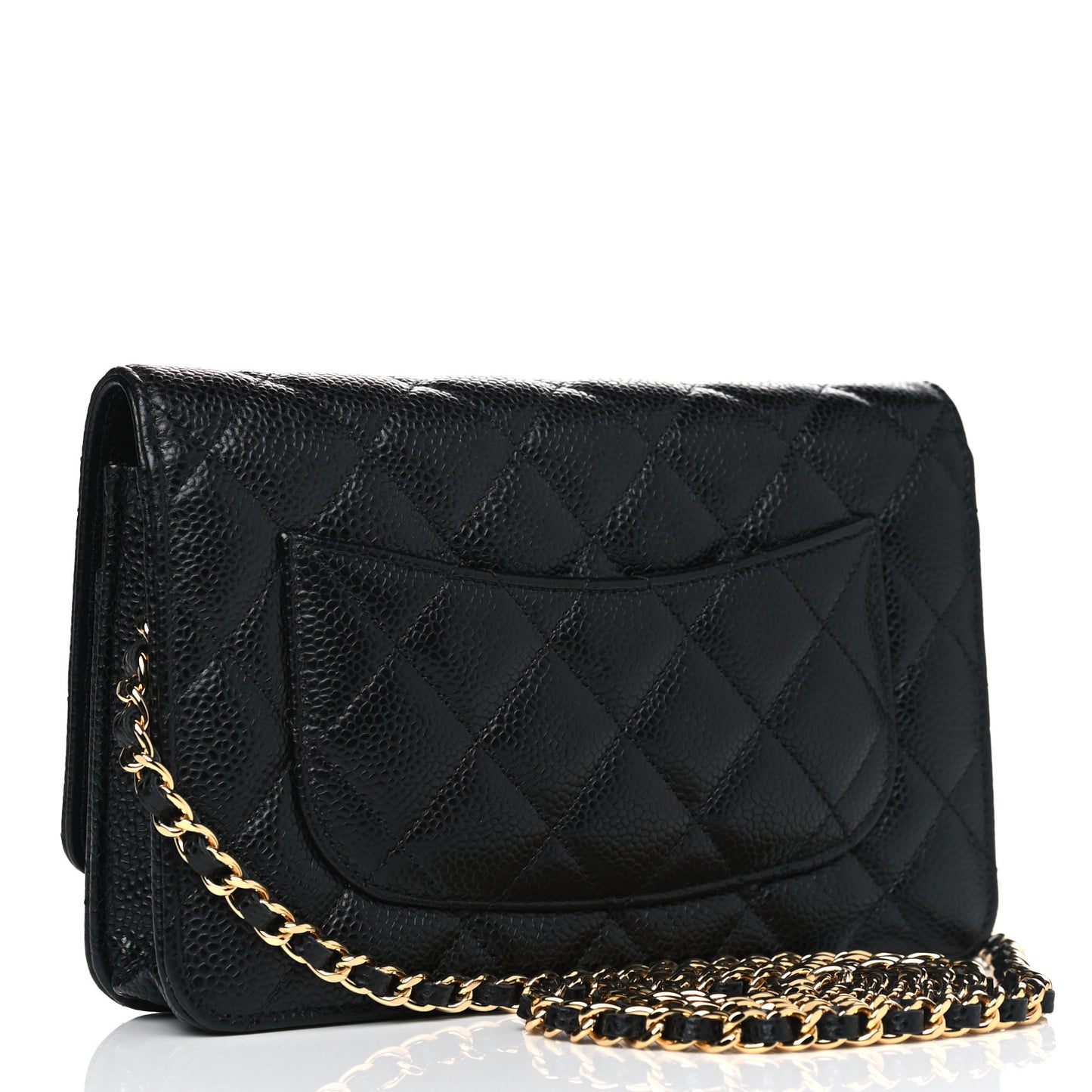 Caviar Quilted Wallet On Chain WOC Black