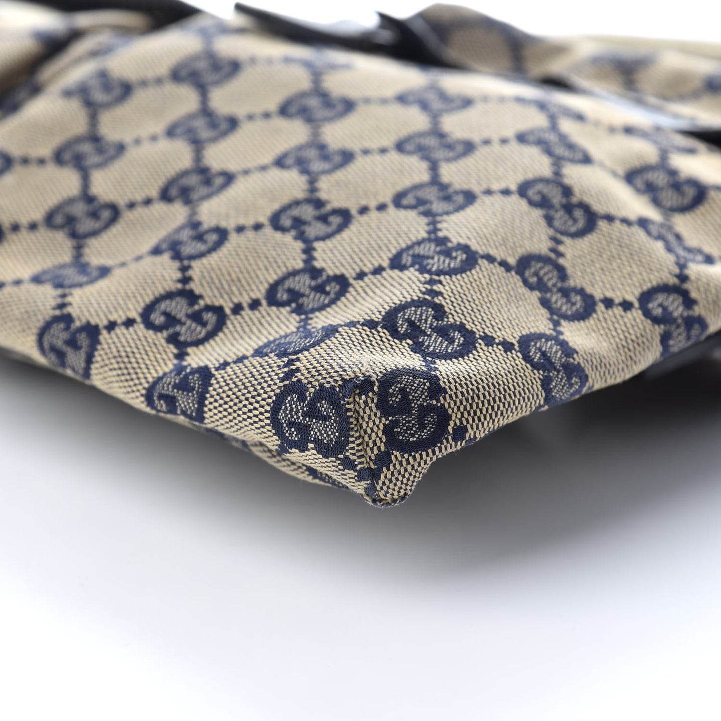 GG Monogram Web Double Pocket Belt Bag Navy