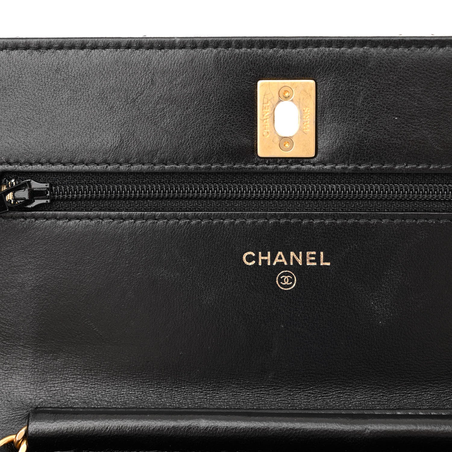 Chanel Lambskin Quilted Pearl Crush Wallet On Chain WOC Black 12 of 13