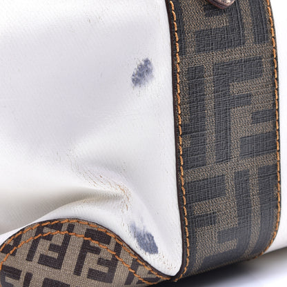 Fendi Canvas Zucca Zucchino Spalmati Mixed Media Small B Mix Tote White 9 of 12