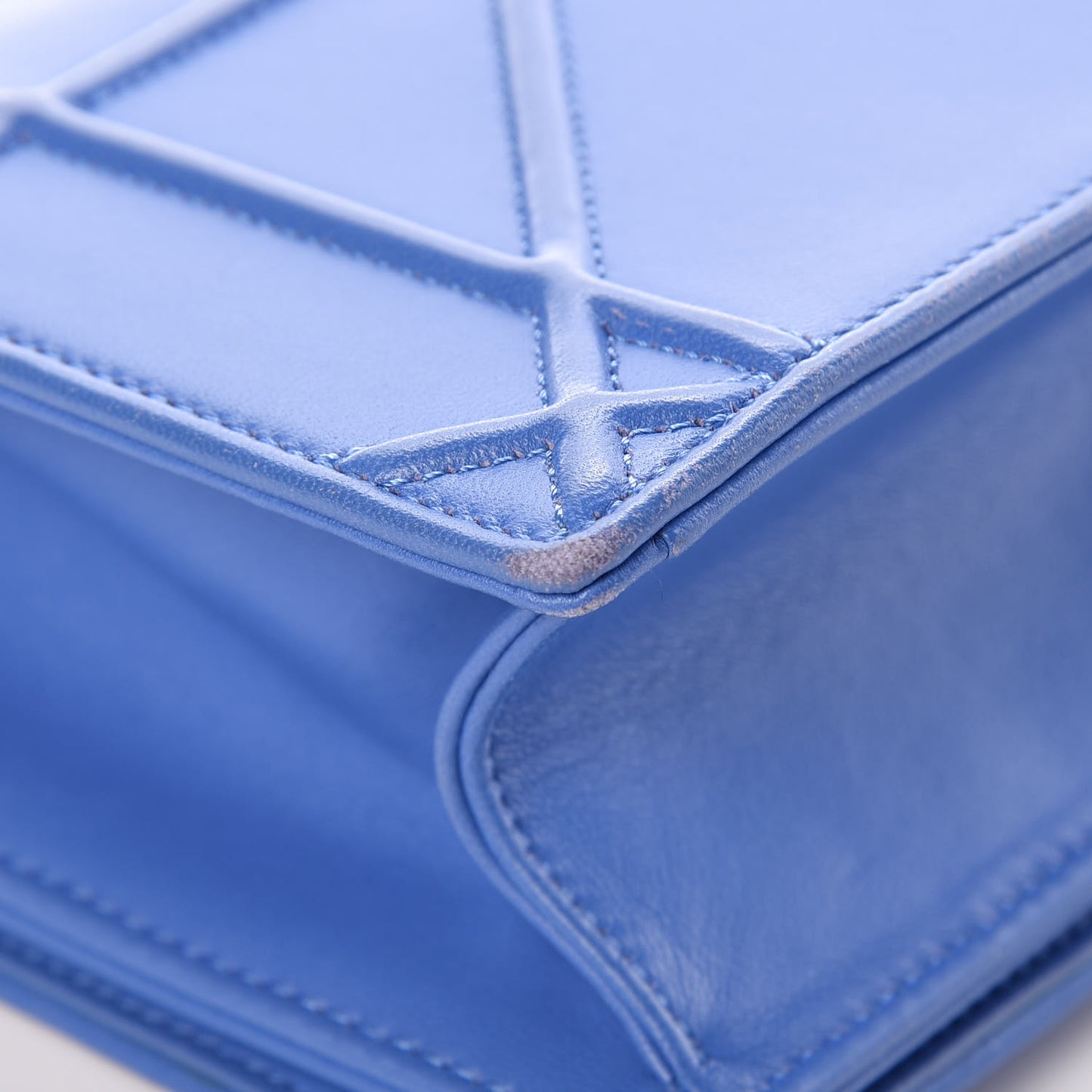 Lambskin Small Diorama Flap Bag Blue
