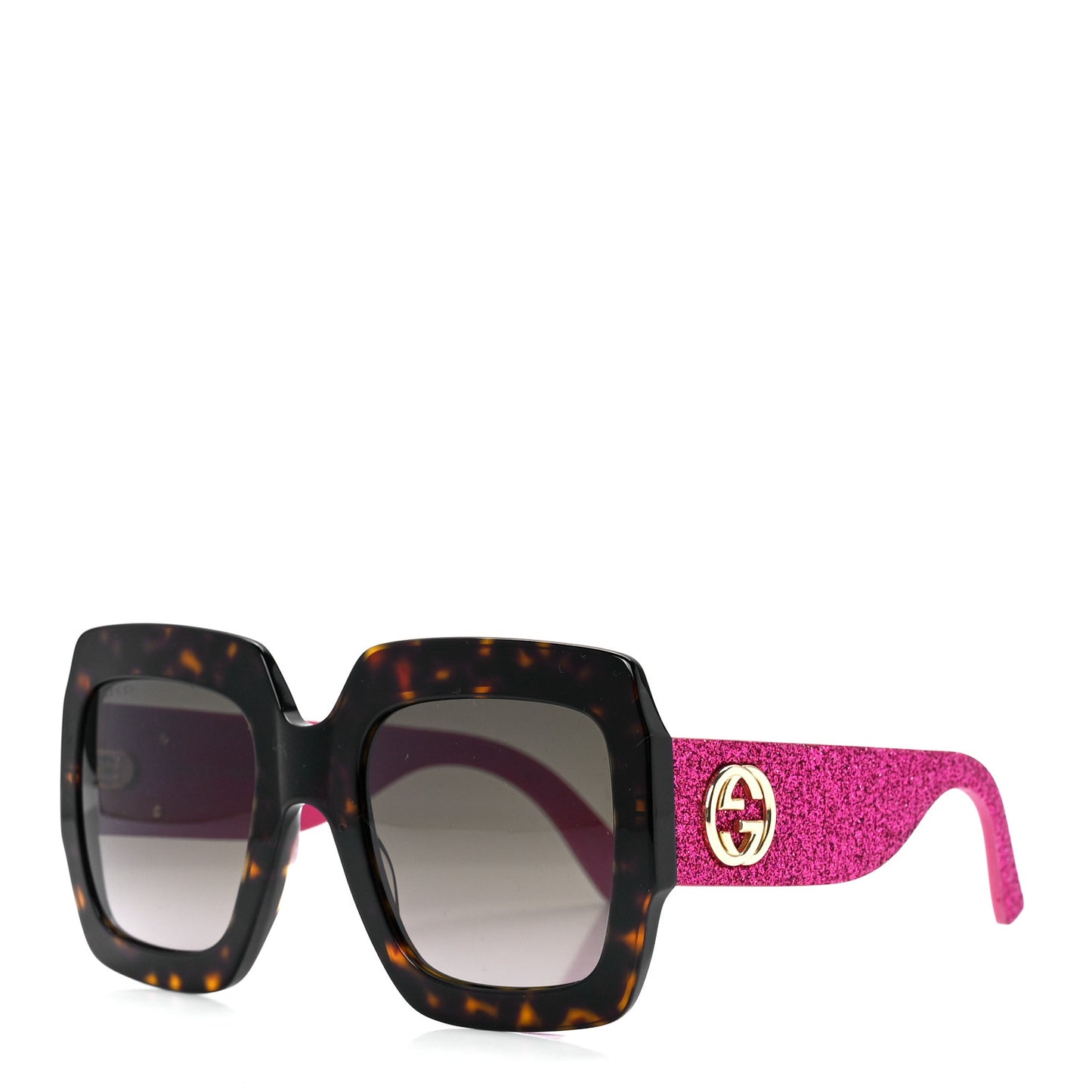 Square Frame GG0102S Sunglasses Glitter Pink Multi