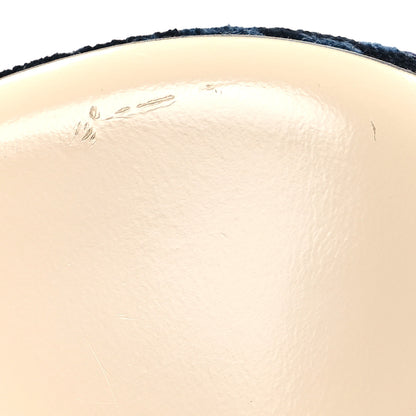 Fendi Chenille Jacquard FF Colibri Lite 85mm Slingback Pumps 37 Blue Black 10 of 10