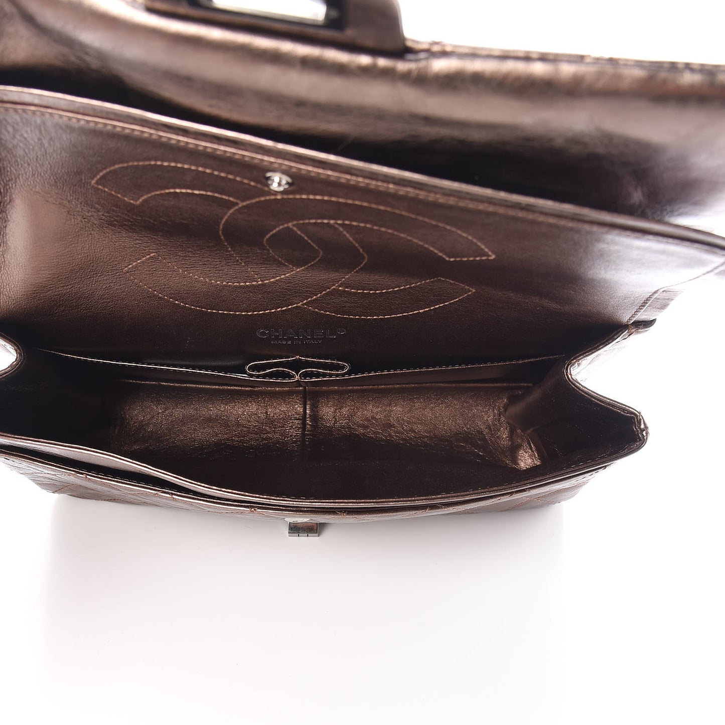 Metallic Aged Calfskin Quilted 2.55 Reissue 227 Flap Bronze
