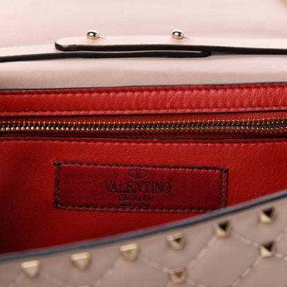 Valentino Garavani Lambskin Rockstud Spike Wallet on Chain Poudre 6 of 8