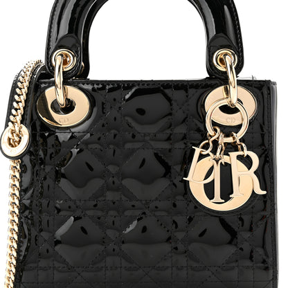 Christian Dior Patent Cannage Mini Lady Dior Black 9 of 11