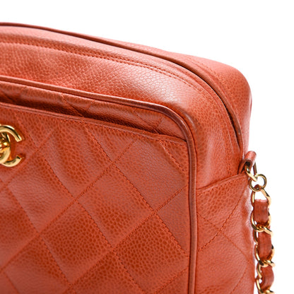 Chanel Caviar Quilted Camera Case Orange 9 of 12