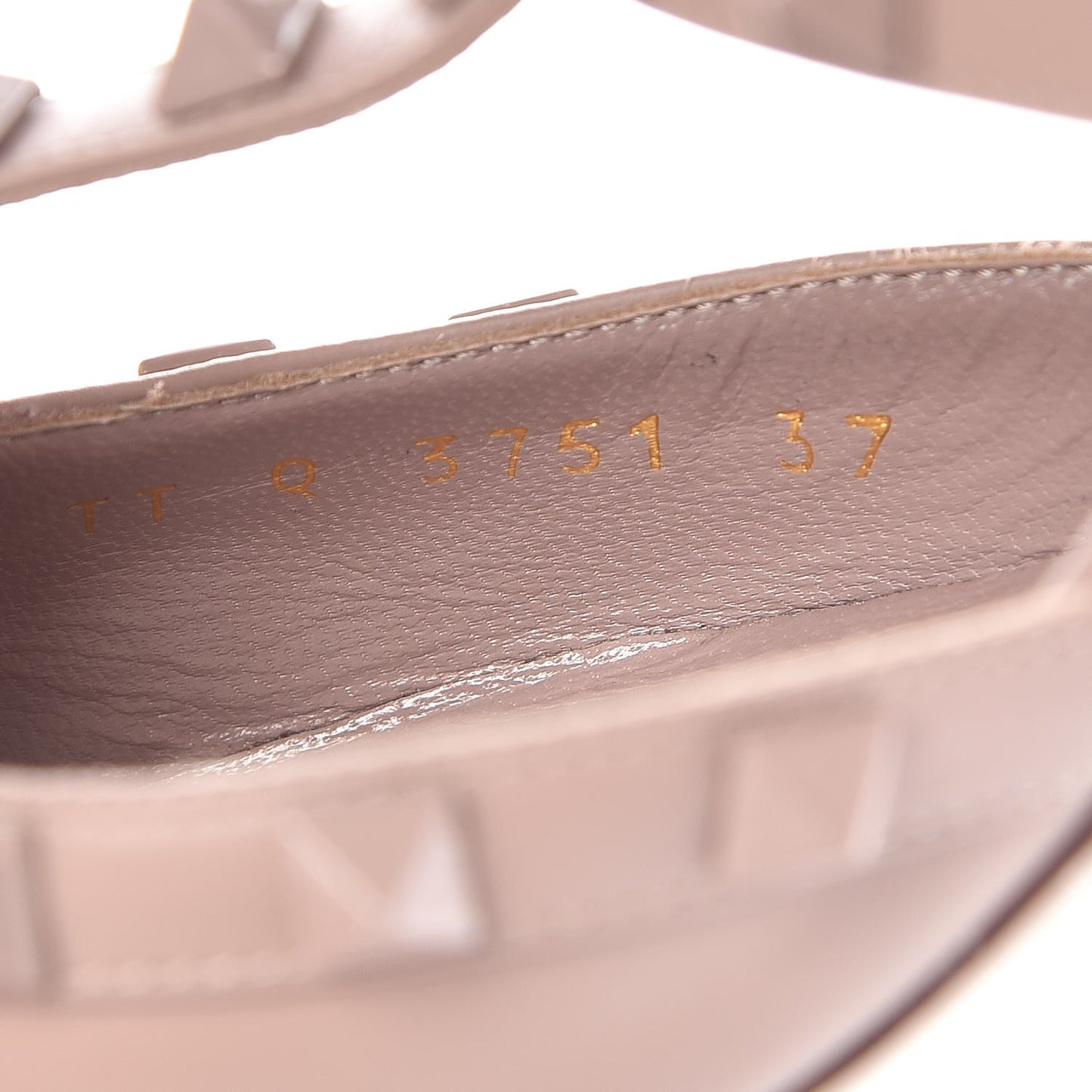 Nappa Rockstud Ankle Strap Low Heel Pumps 37 Poudre