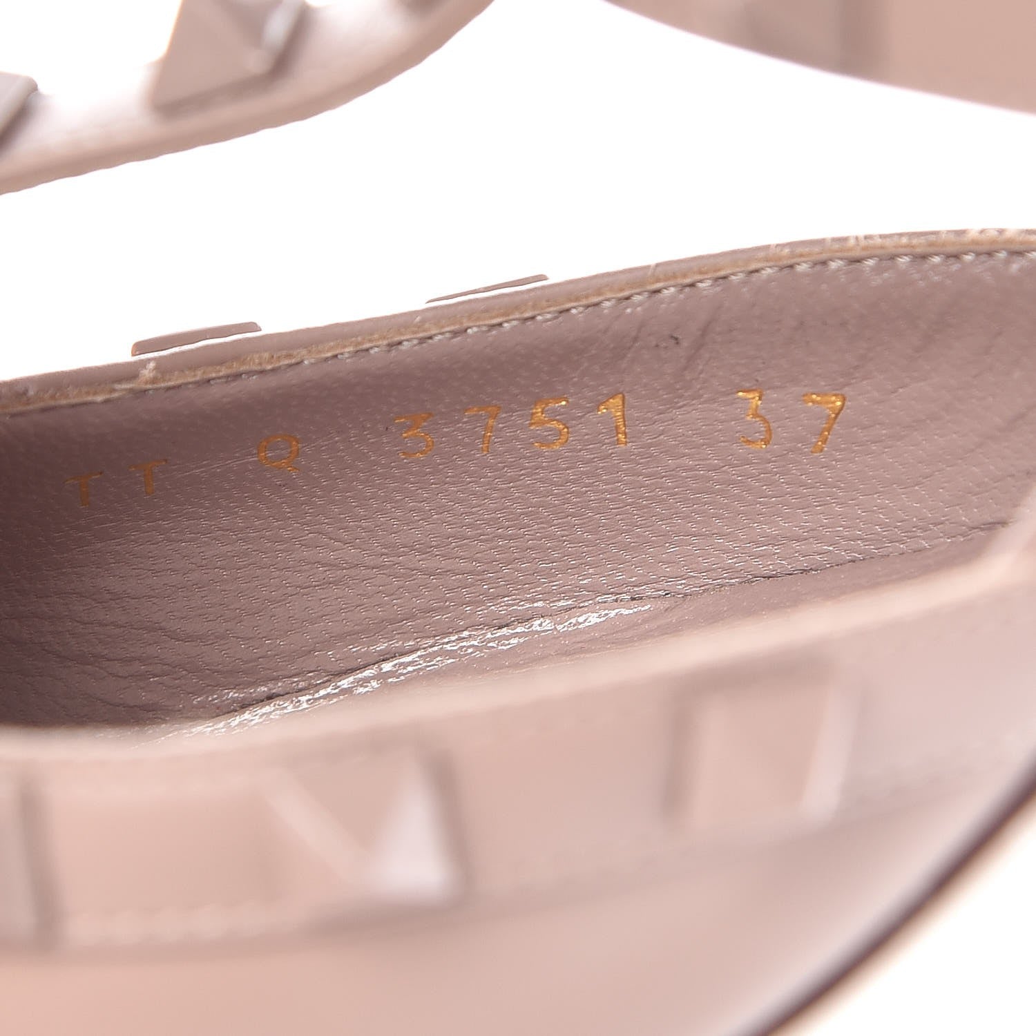Valentino Garavani Nappa Rockstud Ankle Strap Low Heel Pumps 37 Poudre 8 of 9