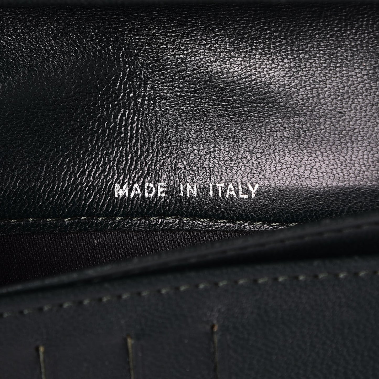 Lambskin Camellia Embossed Yen Wallet Green