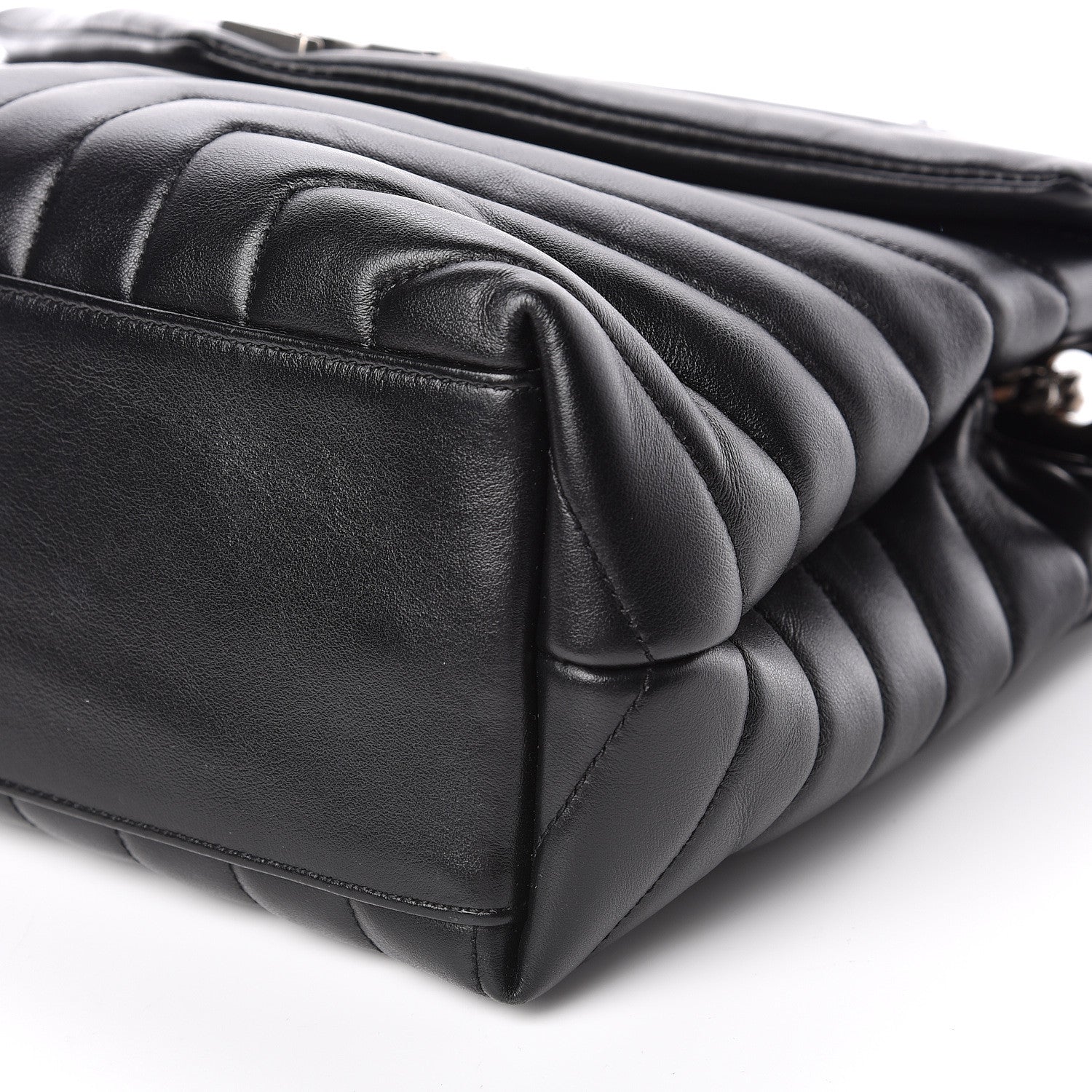 Saint Laurent Calfskin Y Quilted Monogram Medium Loulou Chain Satchel Black 9 of 10