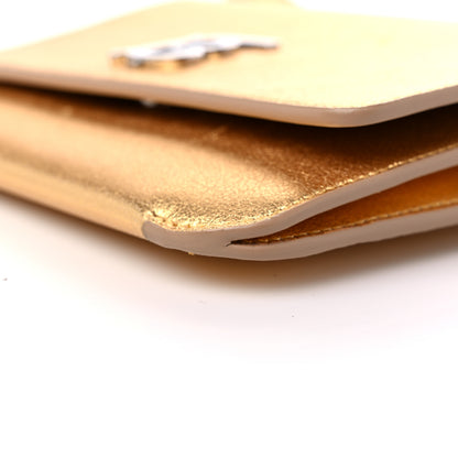 Burberry Metallic Calfskin Monogram TB Flat Crossbody Bag Gold 8 of 10