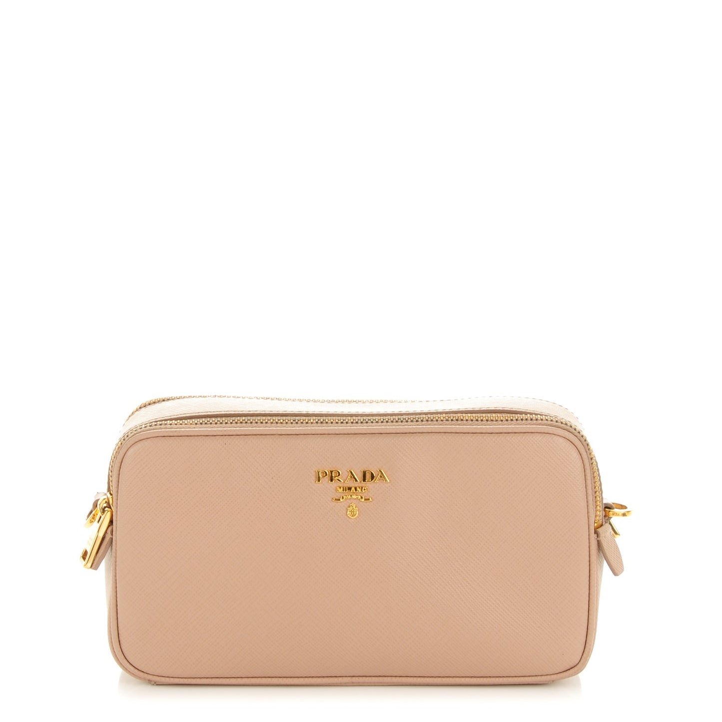 Saffiano Mini Double Zip Crossbody Cammeo
