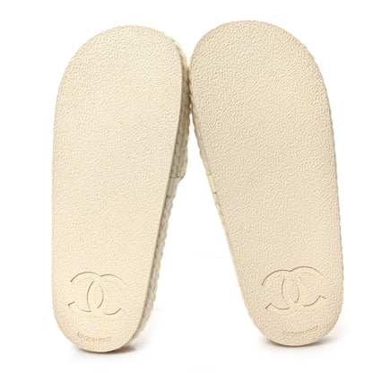 Chanel Braided Knit CC Mules 37 Ecru 5 of 8