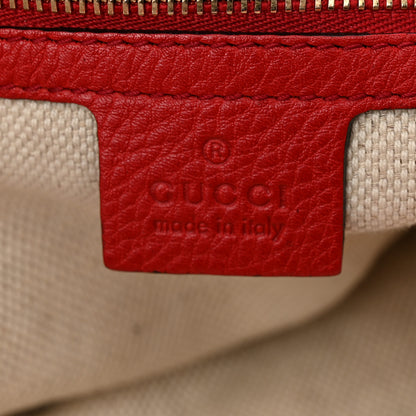 Gucci Pebbled Calfskin Large Soho Shoulder Bag Red 6 of 12