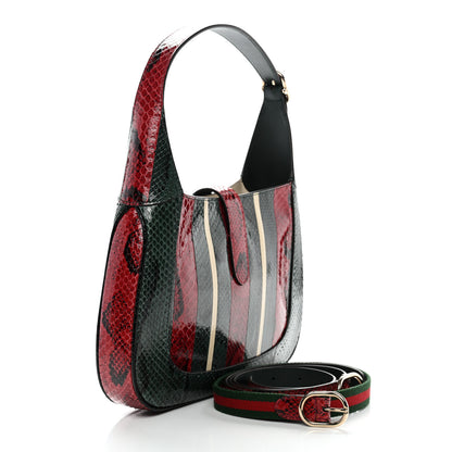 Gucci Snakeskin Web Small Jackie 1961 Hobo Green 2 of 9